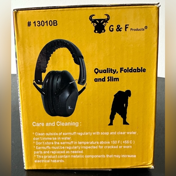 Slim Black Earmuffs Protection Low Profile Passive Folding design - Picture 5 of 6